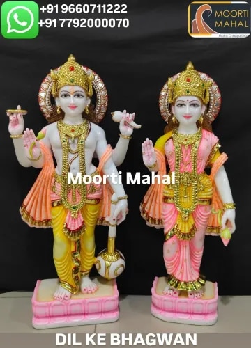 Marble vishnu laxmi statue product image