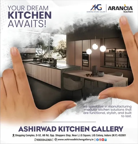 Looking for a reliable Modular Kitchen Manufacturer in Indore? Ashirwad Kitchen Gallery offers customized modular kitchen solutions designed to improve storage, functionality, and the overall appearance of your cooking space.A well-planned modular kitchen helps organize appliances, utensils, groceries, and everyday cooking essentials while making better use of the available space. Whether you have a compact apartment kitchen or a spacious home kitchen, the layout can be planned according to your requirements, lifestyle, and preferred design.Ashirwad Kitchen Gallery provides modular kitchen solutions with options for cabinets, drawers, storage units, countertops, kitchen accessories, appliance spaces, and functional layouts. Customers can explore different configurations such as L-shaped kitchens, U-shaped kitchens, parallel kitchens, straight kitchens, and island kitchen designs depending on the available area.While choosing a modular kitchen, factors such as storage needs, kitchen size, material selection, workflow, ventilation, lighting, appliance placement, and ease of maintenance should be considered carefully.As a Modular Kitchen Manufacturer in Indore, Ashirwad Kitchen Gallery focuses on practical planning, modern designs, efficient storage, and customized kitchen solutions suited to individual requirements.If you are planning a new kitchen or renovating your existing cooking space, connect with Ashirwad Kitchen Gallery to discuss your modular kitchen design, layout, storage requirements, and suitable options.Plan a functional and stylish modular kitchen in Indore today.