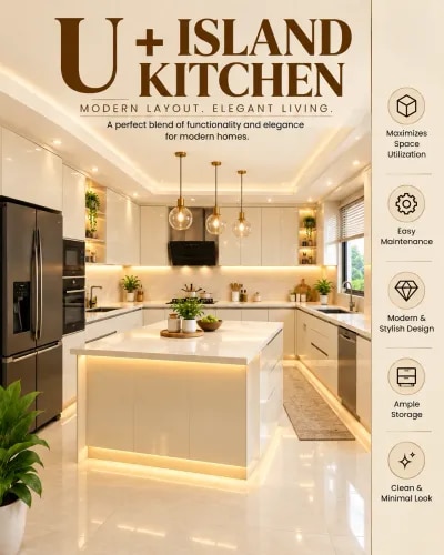 U + Island Kitchen  product image
