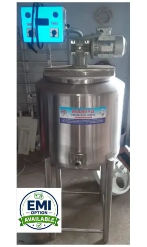 Mariya Pasteurizer Machine with 100 Litres capacity is a high-quality electrical batch-type machine designed for efficient and hygienic heat treatment of milk, fruit juices, beverages, and other suitable liquid food products. It is an ideal solution for small and medium-scale dairy, juice, beverage, and food-processing businesses looking for reliable pasteurization equipment at a budget-friendly price.The machine is designed for batch-wise processing, allowing the operator to load the required quantity of product and carry out controlled heating in a convenient manner. The electrical heating system provides practical and consistent heating for regular processing operations. Its user-friendly design helps reduce manual effort and makes the pasteurization process easier to manage.Mariya 100 Litre Pasteurizer is suitable for applications such as milk pasteurization, fruit juice processing, flavoured milk, dairy beverages, plant-based drinks, and other compatible liquid food products. Proper pasteurization helps control unwanted microorganisms and supports better product quality and storage stability when operated according to the appropriate process conditions for the specific product.Designed with a focus on hygiene, durability, easy operation, and low maintenance, the machine is suitable for food-processing units, dairy farms, juice manufacturers, beverage producers, hotels, restaurants, and commercial kitchens. Its compact and practical design makes it convenient for businesses with moderate production requirements.The 100 Litre batch capacity provides a useful balance between production quantity and operational convenience. Businesses can process one batch at a time according to their production schedule, helping improve workflow and reduce dependence on manual heating methods.Mariya Pasteurizer Machine offers high-quality performance, efficient electrical heating, hygienic processing, easy operation, and budget-friendly value, making it a practical choice for businesses seeking dependable pasteurization equipment in India.