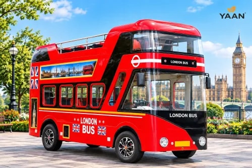 NEW LONDON BUS, ITS MINIATURE COPY OF THE NOSTALGIC BUS IN LONDON,OUR PROFESSIONALLY PRODUCED BODY IS MADE OF IRON METAL SHEET AND THE CHASSIS PART IS MADE OF METAL CONSTRUCTION.THE BUS IS MADE FROM ENVIRONMENTALLY FRIENDLY ,DURABLE MATERIALS THAT IS HARMLESS TO CHILDREN'S HEALTH .THIS BUS HAS LED LIGHTS ANIMATION,POWERFUL SPEAKERS AND MP3 PLAYER . DESIGNED FOR CHILDREN AND FAMILY RIDE,THIS BUS CAN BE USED ANYWHERE OFF ROAD SUCH AS SHOPPING MALL,AMUSEMENT PARK,WATER PARK, ZOO,PARK,SCHOOL AND ALL PRIVATE PROPERTY.IT IS PRODUCT THAT CHILDREN CAN HAVE AN UNFORGETTABLE TIME WITH THEIR PARENTS.