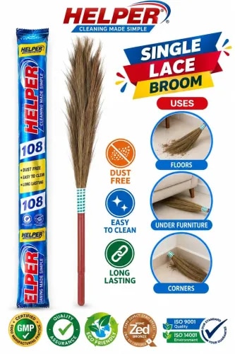 Helper Broom Single With Lace Work 1Pc Pack product image