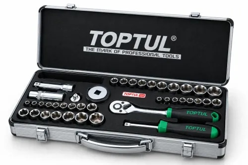 TOPTUL GCAD4004 40PCS 1/4“ & 3/8” DR. Socket Set (METRIC & SAE) product image