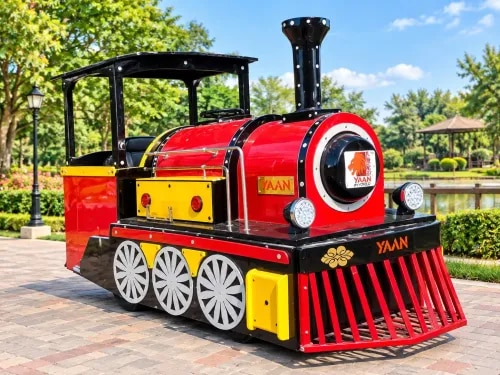 ELECTRIC TRACKLESS TRAIN MAXI EXPRESS TOP SELLING PRODUCT AND OFFERS VERSATILITY OF OPERATIONS. MAXI TRACKLESS TRAIN CAN WORK INDOORS AS WELL AS OUTDOORS.FOR THOSE WANTING A MORE ADAPTED TRAIN THEIR OUTDOOR OPERATIONS,WE OFFER WEATHERPROOFING OPTIONS.THIS MODEL IS VERY SUITABLE FOR OPERATIONS WHERE SPACE IS LIMITED / LARGE SPACE ,LIKE MALL, SCHOOL ,PARK , ZOO, WATER-PARK, RESORT,EVENT PARTY AND MANY OTHER APPLICATIONS.