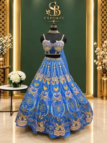PDP Inspired Royal blue elegance, crafted to sparkle at every celebration. ✨💙 product image
