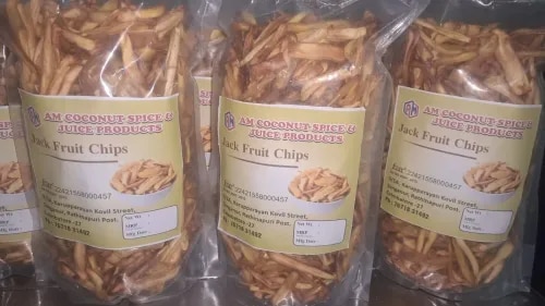 Creasam Jackfruit Chips are delicious, crispy, and crunchy traditional snacks made from carefully selected fresh and quality jackfruit. Prepared from good-quality ingredients and processed under hygienic conditions, these jackfruit chips offer an authentic jackfruit flavour, pleasant aroma, and satisfying crunch in every bite.Creasam Jackfruit Chips are made with attention to freshness, taste, texture, and product quality. The jackfruit is carefully selected and sliced to achieve a consistent texture before being processed to create crispy and delicious chips. The result is a convenient ready-to-eat snack that is perfect for enjoying at home or sharing with family and friends.With their crispy texture and delicious flavour, Creasam Jackfruit Chips are ideal for tea-time, evening snacks, travel, picnics, parties, family gatherings, office snacks, festive occasions, and everyday munching. They can also be offered by retailers, supermarkets, snack shops, hotels, restaurants, and food businesses looking for quality traditional snack products.Creasam Jackfruit Chips combine the traditional taste of jackfruit with a convenient ready-to-eat format. Carefully packed to help maintain freshness and crispiness, they are easy to store, serve, and enjoy whenever you want a tasty snack.Creasam focuses on delivering quality food products with carefully selected ingredients, hygienic processing, attractive taste, and convenient packaging. Our Jackfruit Chips are a great choice for customers looking for a delicious traditional snack with premium quality and excellent value.Available at an affordable price from Coimbatore (CBE), with supply across India, Creasam Jackfruit Chips are suitable for both retail and bulk requirements.