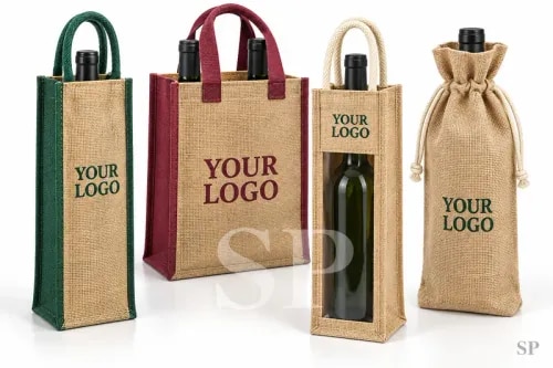 Jute Wine Bottle Bags product image