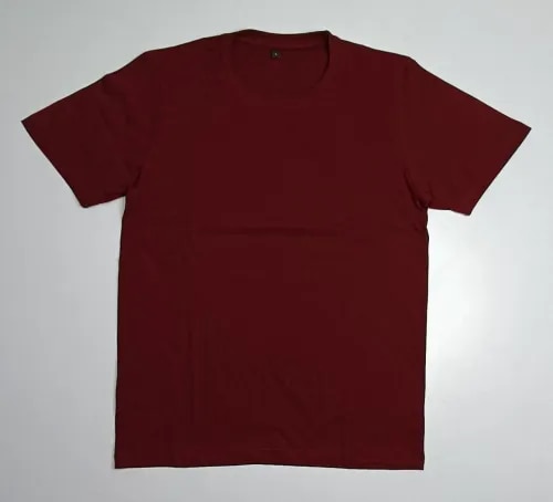 Round Neck Cotton T-Shirt Maroon product image