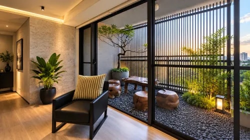 Warm Concealed Ceiling Lighting Balcony Garden Interior Design | Porur product image