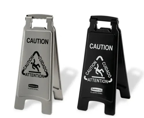 2 Sided Caution Sign Grey/Black product image