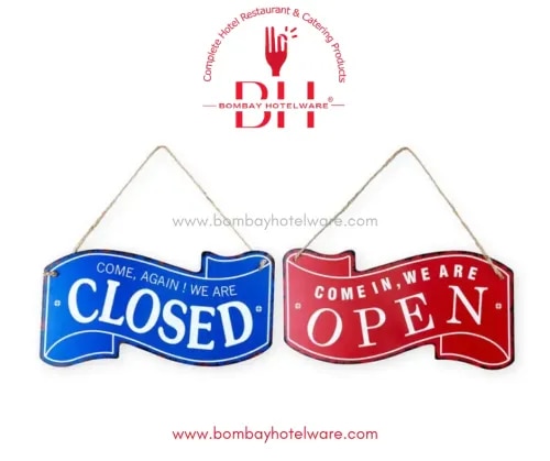 Metal “OPEN / CLOSE” Hanging Plates for Restaurant, Café & Hotel Entrances product image