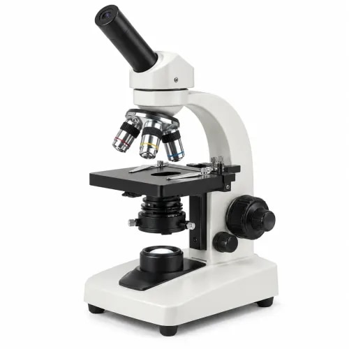 Compound microscope for pathology, research, student and laboratory use. Suitable for quality labs, educational labs, medical labs and research applications, with model options covering coarse and fine adjustment, mechanical stage, condenser, revolving nosepiece and achromatic objectives.