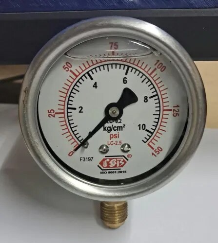 21/2"dial 0-150 psi 1/4 bsp bottom ss casing int brass gly filled product image