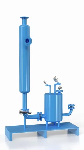 Pressure Powered Pump Manufacturers
We are also supply in Andhra Pradesh, Arunachal Pradesh, Assam, Bihar, Chhattisgarh, Goa, Gujarat, Haryana, Himachal Pradesh, Jharkhand, Karnataka, Kerala, Madhya Pradesh, Maharashtra, Manipur, Meghalaya, Mizoram, Nagaland, Odisha, Punjab, Rajasthan, Sikkim, Tamil Nadu, Telangana, Tripura, Uttar Pradesh, Uttarakhand, and West Bengal
Why condensate recovery?
In process industry there are 80% of steam heat use and 20% heat comes out in form of condensate. So it is necessary to use this heat again in boiler to save energy and money.
There is Pressure Powered Pump Package Unit / condensate recovery unit use for transfer steam condensate from plant to boiler feed water tank with help of motive steam or air.
Working of Principal IPPPPU/ Condensate Recovery Unit:
There are two stage of pump unit working
1) Filling Mode: Condensate from process will be collected in pump receiver tank due to gravity it will open Check valve and start filling pumping tank. By this time motive inlet is closed and exhaust valve is open so there is no back pressure. This will lead level low to high.
2) Pumping Mode: As the level reaches set high level exhaust valve shut off and open the motive steam or air valve. This will allow motive steam or air in tank and push the water level in downward direction. By this time Delivery Check Valve will be open and inlet check valve shut off.
When low level reached automatically repeat the cycle. I.e. shut off the motive valve and open the exhaust valve.
Remove Complicated Assembly with simple one working float
In general pressure powered pump package unit there are mechanical assembly which are very complicated and lot of moving part. It’s replacing or repairing costs are too high. Also SS float puncture with time due to constant expansion and contraction due to temperature variation.
While In our system “APPLIED FOR PATENT” We avoid complication of the operation. We remove SS float which get punchers after some time. We use special material float which can operate for long time. So there are no wear and tear will be there so it's almost maintenance free.
Features
1 IPPPPU have long life.
2 Float material is Special Materials so it will give long life
3 No moving part assured zero maintenance.
4 Suitable for high temperature application. No cavitations problem.
5 Can be operated on compressed air.
6 Available in various sizes
Features
1 IPPPPU have long life.
2 Float material is Special Materials so it will give long life
3 No moving part assured zero maintenance.
4 Suitable for high temperature application. No cavitations problem.
5 Can be operated on compressed air.
6 Available in various sizes