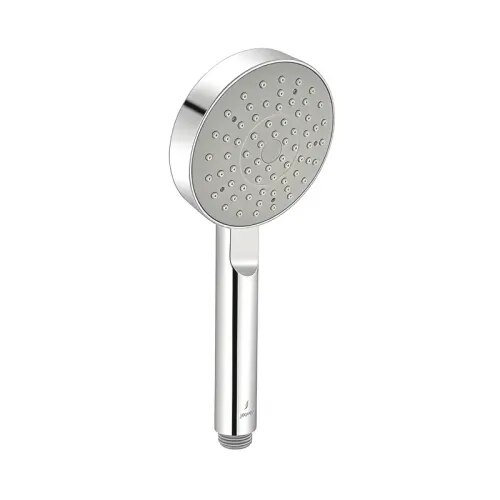 • Dimension: 100 mm (approx. 3.94 inches) diameter face plate template.• Shape: Round / Circular body structure.• Finish: Premium highly reflective Chrome Finish.• Material: High-durability engineering polymer ABS Body (Chrome Plated) paired with a contrasting Gray Face Plate.• Function: Single Function / Single Flow pattern optimized for a continuous, satisfying rain-like rinse profile.• Flow Rate: Heavy-duty output reaching 22.04 LPM (Litres Per Minute) at 3 Bar water pressure. (Can be customized with optional screw-in brass housing flow regulators down to 6.0 LPM, 8.0 LPM, or 12.0 LPM templates).• Mounting Type: Handheld configuration designed for standard G-1/2 connection lines; interfaces with standard Wall Mounted hook brackets or slide rails. (Note: Package core includes the main handset gun; hose and wall-bracket are typically sourced together or independently based on setup needs).• Warranty: 10-Year Brand Warranty provided officially by Jaquar India against manufacturing defects and chrome peeling