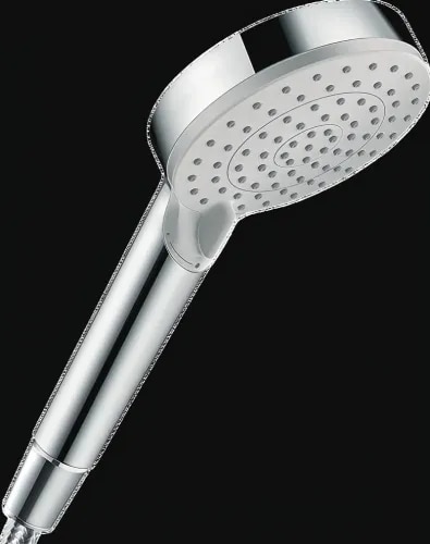 1) Dimension: Shower head sprayface diameter of 100 mm (approx. 4 inches)2) Shape: Round / Circular ergonomic design3) Finish: Premium, mirror-like high-gloss Chrome finish4) Material: High-grade engineering composite housing with internal water insulation channels and an easy-clean synthetic spray disc5) Function: 2-Spray Multi-mode Functionality adjustable by simply turning the front spray disc:• Rain Mode: A broad, relaxing full-coverage drench spray.6) IntenseRain Mode: A focused, powerful water stream ideal for deep rinsing.7) Flow Rate: Maximum delivery output of 10.5 Litres per Minute (Lpm) at 3 Bar water pressure (operates smoothly with a minimum flow pressure of 1 Bar).8) Mounting Type: Handheld format with a standard G ½ inch connection thread to easily fit any standard shower hose; compatible with wall brackets, slide rails, and exposed installation setups