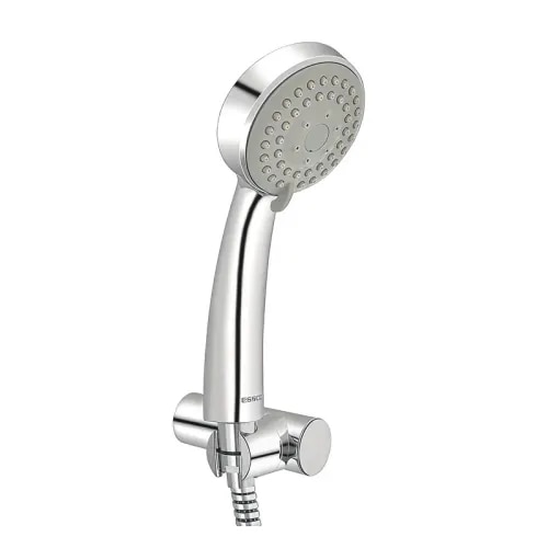 1) Dimension: 80 mm (3.15 inches) face diameter; bundled with a 1.5-metre long spirochrome flexible hose pipe.2) Shape: Round / Circular.3) Finish: Highly reflective, premium Chrome Finish (CHR).4) Material: High-grade engineering ABS Polymer for the core handset framework; complemented by high-tensile AISI 304 Stainless Steel sheeting components for maximum structural reinforcement.5) Function: Multi-Flow Functionality providing flexible spray settings including Normal/Rain and invigorating Massage water delivery patterns.6) Flow Rate: Pressure-optimized fluid dynamics engineered with a 10% permissible variant boundary, delivering a uniform, steady stream even under low water supply networks.7) Mounting Type: Wall Mounted regular installation layout. (The package includes the full combo layout: 1931 wall bracket hook, 547D8 flexible pipe line, and 555 handset gun).8) Warranty: Elite 10-Year Brand Warranty backed officially by the Jaquar Group
