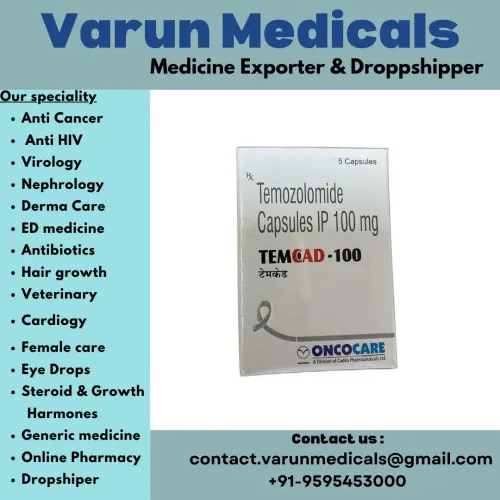 TEMCAD 100 mg capsule contains temozolomide, an oral chemotherapy medication used to treat aggressive types of brain tumors, such as newly diagnosed or recurring glioblastoma multiforme and anaplastic astrocytoma