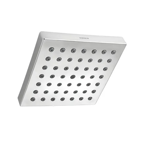 1) Dimension: The spray face measures a compact 114 mm x 114 mm (approx. 4.56 inches x 4.56 inches).2) Shape: Contemporary Square.3) Finish: Deep, highly reflective Chrome Plating offering a mirror-like finish.4) Material: Engineered from premium-quality ABS Plastic body construction to ensure long-lasting durability without rusting or peeling.5) Functions: Single-function concentrated Rainfall flow delivered via 49 precision nozzles.6) Flow Rate: Provides a strong, high-volume flow of approximately 21.56 Litres per minute (lpm) under a standard domestic pressure configuration of 3 bar.7) Mounting Type: Wall Mounted (Retrofits onto standard universal G 1/2 connection shower arms, which are traditionally sold separately).8) Warranty: Supported by a comprehensive 10-Year Warranty as part of the official Jaquar Group customer care framework