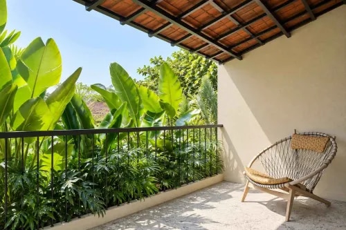 Tropical Balcony Interior Design Green Balcony Seating Area | Kanchipuram  product image