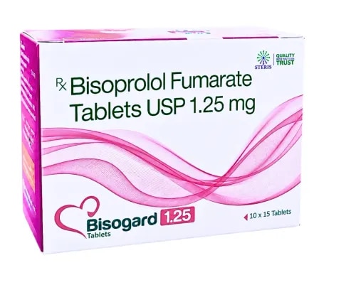 Bisoprolol 1.25mg is the smallest tablet strength of bisoprolol, a heart-selective beta-1 blocker. Doctors usually prescribe it to start treatment or to build up the dose gradually in people with high blood pressure, chronic stable heart failure, or fast heart rhythms. It suits older adults, people with mild heart failure, and anyone who reacts strongly to beta-blockers. The medicine slows the heartbeat and eases the force of each contraction, so the heart works less hard. BISOGARD 1.25 from Steris Healthcare Pvt. Ltd. comes in a strip pack of 15 tablets. It is a Schedule H medicine, so it must only be started, changed, or stopped on a doctor's advice.Product SnapshotBrand: BISOGARD 1.25Manufacturer/Marketer: Steris Healthcare Pvt. Ltd., a WHO-GMP and ISO-certified pharmaceutical company in IndiaActive ingredient: Bisoprolol Fumarate 1.25mgForm: TabletPack size: 15 tabletsDrug class: Cardioselective beta-1 blockerLegal status: Schedule H (valid prescription required)Availability: Through Steris Healthcare's authorized pharmacies and its B2B PCD franchise network across IndiaWhat Is Bisoprolol 1.25mg?If your doctor has just prescribed bisoprolol 1.25mg, you have been given the lowest dose on purpose. Bisoprolol is a cardioselective beta-1 blocker, meaning it acts mostly on receptors in the heart and has much less effect on the lungs and blood vessels. This is a major reason it is preferred over older, non-selective beta-blockers, especially for people who also have a mild breathing problem.The 1.25mg tablet is not a “light” medicine for mild illness. It is a carefully chosen entry point. In heart failure, a weakened heart can struggle if its rate or pressure drops too quickly, so cardiologists follow a “start low, go slow” approach. Treatment begins at 1.25mg, the response is watched for one to two weeks, and the dose is raised step by step (commonly 2.5mg, 3.75mg, 5mg, 7.5mg, and up to 10mg) as the heart adapts. That is why BISOGARD 1.25 is often the first tablet a newly diagnosed heart failure patient takes.What Is Bisoprolol 1.25mg Used For?Doctors commonly prescribe this strength for:Chronic heart failure (HFrEF): as the first step of dose titration in patients with a reduced ejection fraction, alongside ACE inhibitors/ARBs and diureticsHigh blood pressure: especially in older adults, people with low body weight, and those who are sensitive to blood-pressure-lowering drugsStable angina: to reduce the heart's oxygen demand and relieve chest discomfortAfter a heart attack: in selected patients, under a cardiologist's careHeart rate control in some arrhythmias: sometimes used off-label at a low dose to gently bring down a fast heart rateAt 1.25mg, bisoprolol is seldom meant as the long-term sole treatment for high blood pressure in an otherwise healthy adult. It is usually the first rung of a titration ladder, or a steady maintenance dose for patients who are unusually beta-blocker sensitive (older age, low body weight, or borderline low pressure or pulse).How Does Bisoprolol Work?Bisoprolol selectively blocks beta-1 adrenergic receptors, which are packed mainly into heart muscle. This leads to several effects:Slower heart rate: the heart has more time to fill and rest between beatsGentler contractions: the heart muscle needs less oxygen and energyLess renin from the kidneys: this helps blood pressure fall gradually over timeLower overall cardiac workload: a real advantage for a heart that already struggles to pump well, as in heart failureKey Benefits of BISOGARD 1.25A gentle starting dose, well suited to careful titration in frail or elderly patientsHeart-focused action, with less effect on the lungs and peripheral blood vessels than non-selective beta-blockersOnce-daily dosing, which makes it easier to stay on treatmentA guideline-recommended beta-blocker for HFrEF with well-established outcomes data [Reviewer note: insert specific outcome statistics/trial citation pending medical sign-off]Made by Steris Healthcare Pvt. Ltd. under WHO-GMP and ISO-certified standardsDosage GuidanceUsual starting dose (heart failure): 1.25mg once a day, preferably in the morningDose increases: typically every 1–2 weeks (2.5mg, 3.75mg, 5mg, 7.5mg, up to a maximum of 10mg daily), depending on how well you tolerate it and on your pulse and blood pressureHigh blood pressure (sensitive patients): 1.25mg to 5mg once daily, as set by your doctorHow to take it: at the same time every day, with or without food, swallowed whole with waterIf you miss a dose: take it when you remember, unless the next dose is almost due. Never take a double dose.Never stop suddenly: abrupt withdrawal can cause a rebound rise in heart rate, blood pressure, or chest pain. The dose must be reduced gradually under medical supervision.Is It Better to Take Bisoprolol in the Morning or at Night?Most doctors advise a morning dose. Bisoprolol lowers pulse and blood pressure, and taking it early matches its action to your daytime activity. A night-time dose could add to the body's natural overnight dip in blood pressure and raise the chance of dizziness when getting up in the dark. Some people who feel tired during the day are told by their doctor to switch to the evening. Do not change your dosing time without your doctor's approval.Side Effects of Bisoprolol 1.25mgCommon side effectsTiredness or fatigueDizziness or light-headedness, especially on standing quicklyCold hands or feetSlow pulse (bradycardia)HeadacheMild stomach upset (nausea, loose stools)Disturbed sleepSerious side effects (get medical help promptly)Very slow heartbeat or faintingIncreasing breathlessness or swollen legs/ankles, which may mean heart failure is worseningAllergic reaction: rash, swelling of the face or throat, trouble breathingCold, numb, or bluish fingers and toesWheezing or new breathing difficulty, particularly in people with asthma or COPDMood changes, low mood, or confusionWhat Are the Bad Side Effects of Bisoprolol?The effects that need urgent attention are a dangerously slow pulse, fainting, signs of worsening heart failure (swelling, breathlessness), severe allergic reactions, and airway tightening in people with lung disease. These are uncommon at the 1.25mg dose, but anyone who notices them should seek medical help right away. [Reviewer note: specific incidence rates pending clinical/medical sign-off]Substitutes & Comparable Beta-BlockersMolecule	Selectivity	Typical Use CaseBisoprolol	Highly cardioselective	Heart failure titration, hypertensionMetoprolol Succinate ER	Cardioselective	Hypertension, angina, heart failureAtenolol	Cardioselective (older agent)	HypertensionCarvedilol	Non-selective with alpha-blocking action	Heart failure (adds vasodilation)Propranolol	Non-selective	Migraine prevention, anxiety-related fast heartbeat, essential tremorPrecautions & Who Should Avoid BisoprololNot suitable for people with severe bradycardia, certain forms of heart block (unless a pacemaker is fitted), unstable or acutely decompensated heart failure, or severe uncontrolled asthmaUse carefully in diabetes, because beta-blockers can hide the warning signs of low blood sugarTake care in peripheral vascular disease, as cold extremities or leg pain on walking may worsenNever stop it abruptly; always taper under a doctor's guidanceTell your doctor about every medicine you use, especially other blood-pressure drugs, calcium channel blockers, and certain antiarrhythmicsIn pregnancy and breastfeeding, use only if your doctor advises it after weighing benefits and risksIs Bisoprolol Safe for Kidneys?The body clears bisoprolol through both the liver and the kidneys in roughly equal measure. It is generally considered safe for people with normal or mildly reduced kidney function. When kidney impairment is significant, drug levels in the blood can rise, so your doctor may lower the dose or monitor you more closely. Always tell your prescriber about any kidney disease before starting.Is Bisoprolol a High-Risk Medication?Bisoprolol is not a narrow therapeutic index drug like tacrolimus or warfarin, where small dose differences matter greatly. Even so, it needs supervised use because it directly affects heart rate and blood pressure. The main dangers are stopping it suddenly, which can set off rebound cardiac events, and using it with certain existing rhythm disorders. Taken as prescribed and checked regularly, it has a long and reassuring safety record.Does 1.25mg Bisoprolol Lower Blood Pressure?Yes. Even the smallest dose measurably reduces heart rate and blood pressure by lightening the heart's workload and reducing renin-driven narrowing of blood vessels. At this strength the effect on blood pressure is fairly mild, which is exactly why it is a safe place to begin, especially for older adults or people starting heart failure treatment. The dose is then raised gradually to reach full benefit.Frequently Asked Questions1. What is 1.25 mg of bisoprolol used for?Mainly as a low starting dose when building up treatment for chronic heart failure, and for high blood pressure in people who are very sensitive to beta-blockers, such as older adults.2. What are the bad side effects of bisoprolol?The more serious ones are a very slow pulse, fainting, worsening heart failure signs (swelling, breathlessness), severe allergy, and breathing trouble in people with lung conditions.3. What are the common side effects of bisoprolol fumarate 1.25 mg tablets?Tiredness, dizziness, cold hands and feet, mild headache, and a slightly slower pulse.4. Is it better to take bisoprolol in the morning or at night?Morning is usually preferred so its effect fits daytime activity, though your doctor may suggest evenings in some cases.5. What is the cost of bisoprolol?Price depends on strength, pack size, and brand. Use the “Check Price” option above for current BISOGARD 1.25 pricing from Steris Healthcare.6. Does 1.25 mg bisoprolol lower blood pressure?Yes, though only modestly at this dose. The dose is often stepped up over time.7. Is bisoprolol safe for kidneys?Generally yes for normal or mildly reduced kidney function. People with significant kidney impairment need dose adjustment and monitoring.8. Is bisoprolol a high-risk medication?It is not a narrow therapeutic index drug, but it must never be stopped suddenly and should be used under medical supervision because of its direct effect on the heart.9. Can I take bisoprolol 1.25mg for the rest of my life?Many people with chronic heart failure or hypertension do take bisoprolol long term, but the dose usually rises as tolerated. Your doctor should review it regularly.10. What happens if I miss a dose of bisoprolol?Take it when you remember, unless the next dose is nearly due. In that case skip the missed one. Never take two together.11. Can bisoprolol 1.25mg cause weight gain?It is not commonly reported at this dose. Fluid retention linked to heart failure itself should be reported to your doctor.12. Is bisoprolol safe for diabetic patients?It can be used, with care, because beta-blockers may hide warning signs of low blood sugar such as a racing heartbeat.13. Can I stop taking bisoprolol suddenly if I feel fine?No. Stopping abruptly can cause a rebound rise in heart rate, blood pressure, or chest pain. Reduce the dose gradually under medical guidance.14. Does bisoprolol interact with other blood pressure medicines?Yes. Combining it with other drugs that lower heart rate or pressure (such as calcium channel blockers) can cause a very low pulse or pressure. Tell your doctor about all your medicines.15. Is BISOGARD 1.25 available without a prescription?No. Bisoprolol is a Schedule H medicine in India and needs a valid prescription.16. How long does it take for bisoprolol 1.25mg to start working?Some effect on heart rate appears within hours, but the full benefit for blood pressure or heart failure symptoms builds over several weeks of regular use.17. Can pregnant women take bisoprolol?Only if clearly necessary and prescribed by a doctor, as it may affect the baby's heart rate and growth.