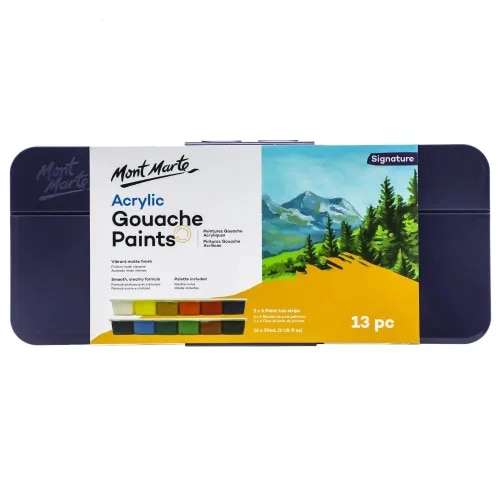Mont Marte Acrylic Gouache Paint Set Signature 13pc product image