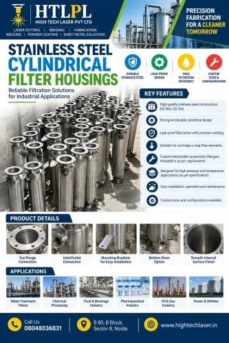 SS cylindrical filter housings and filter vessels product image