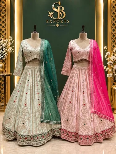 Heavy Embroidered Silk Lehenga Choli Set product image