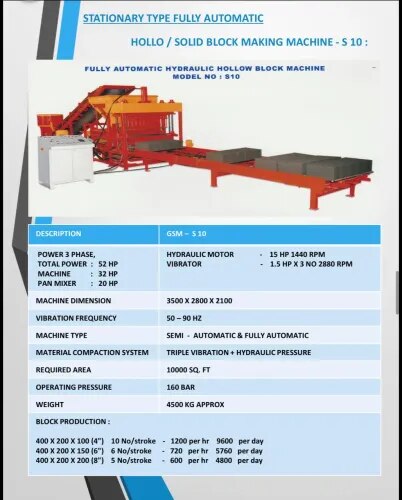 hollow and Solid Block Making Machines