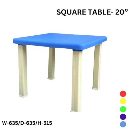 20 Inch Square Plastic Kids Table | WERSA Preschool Table product image