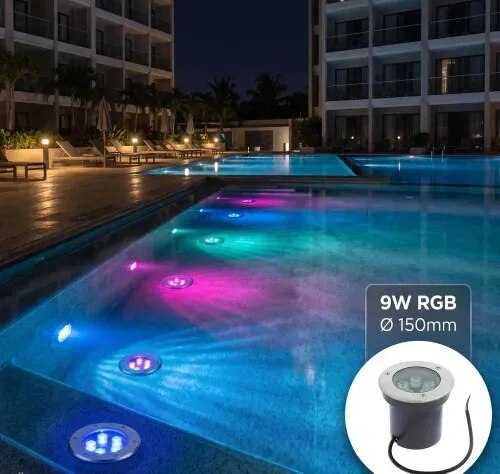 9W RGB Burial Light With Remote product image