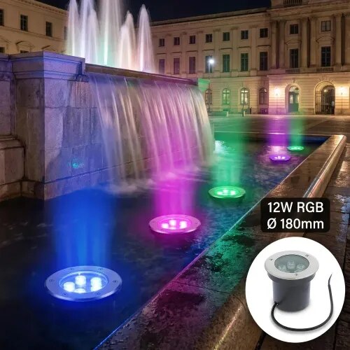12W BURIAL LIGHT RGB WITH REMOTE 220V product image