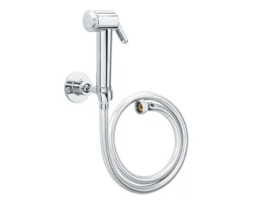 1) Material: 1) Faucet Spray Head & Wall Holder: Premium-grade engineering ABS Plastic (Acrylonitrile Butadiene Styrene) ensuring high durability. 2) Internal Mechanism: Reinforced core engineered to withstand volatile plumbing shifts. 3) Connecting Hose: Long-lasting reinforced inner tube protected by either a chrome-plated PVC coat or a premium flexible stainless steel braided jacket.2)Finish: Impeccable, multi-layered Glossy Chromium Plating3)Hose Length: 1.0 Metre flexible, anti-kink tube pipe.4)Installation Type: Wall-Mounted configuration set adjacent to the toilet commode space.5)In this Box- • 1 x CERA ABS Chrome Health Faucet Spray Gun• 1 x 1-Metre Flexible Chrome Plated Hose Pipe• 1 x Matching ABS Wall Hook / Bracket Holder• 1 x Complete Installation Hardware Pack (Wall plugs/PVC dowels & premium fastening screws)• 2 x Leak-Proof Sealing Rubber Washers
