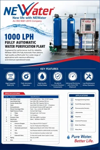 1000 LPH Full Auto RO Plant product image