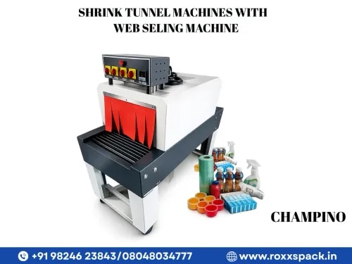 SHRINK TUNNEL WITH WEB SEALING MACHINE