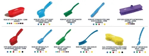 RESIN SET /ANTIMICROBIAL HAND BRUSHES, Available Soft, Extra Soft, Medium, Stiff product image
