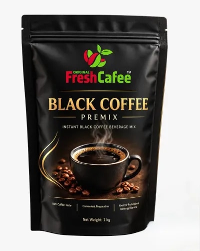 Original Fresh Cafee Black Coffee PremixBold Coffee. Convenient Preparation. Professional Service.Experience convenient black coffee preparation with Original Fresh Cafee Black Coffee Premix, developed for modern workplaces and commercial beverage service.Designed for businesses that value convenience and efficient service, this product is suitable for corporate pantries, hotels, restaurants, hospitals, cafeterias, institutions, and professional beverage vending operations.Its practical premix format helps simplify preparation, making it a suitable choice for businesses seeking a convenient black coffee solution for their customers, employees, guests, and visitors.Designed for Professional Beverage Service**Convenient Preparation** A practical premix format for simplified beverage preparation in commercial environments.**Suitable for Multiple Applications** Ideal for workplaces, hospitality establishments, cafeterias, institutions, and commercial beverage service operations.**Business-Friendly Beverage Solution** Suitable for businesses, distributors, caterers, and vending operators looking for instant beverage premix products.**Premium Product Presentation** Presented under the Original Fresh Cafee brand in distinctive premium black packaging with elegant gold detailing. Product Details- **Brand:** Original Fresh Cafee- **Product:** Black Coffee Premix- **Category:** Instant Beverage Premix- **Usage:** Commercial and institutional beverage preparation- **Packaging:** As per available product specification- **Pack Size:** Contact us for available optionsLooking for a Black Coffee Premix Supplier?Choose Original Fresh Cafee for your commercial beverage requirements. Contact our team to enquire about pricing, product specifications, bulk purchasing, distribution opportunities, and available packaging options.