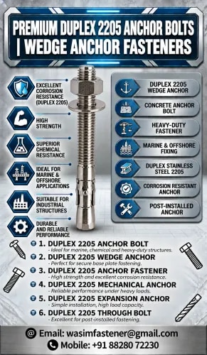 Duplex 2205 Anchor Bolts Manufacturer, Supplier & Exporter in India | Wasim Fastener product image