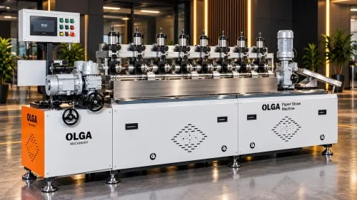 Paper Straw Making Machineby Moni EngineeringRevolutionize your production with the Olga Machines Paper Straw Making Machine, a state-of-the-art solution crafted by Moni Engineering to meet the growing demand for eco-friendly alternatives to plastic straws. Designed and manufactured in India, this machine embodies superior engineering, reliability, and efficiency, making it the ideal choice for businesses aiming to produce high-quality paper straws with minimal hassle.Key Features:High-Speed Production: Capable of producing up to 200 straws per minute, the Olga Paper Straw Making Machine ensures optimal productivity, helping you meet large-scale demands efficiently.Precision Engineering: Manufactured with cutting-edge technology, this machine provides precise cutting, gluing, and winding, resulting in uniform and durable paper straws every time.User-Friendly Operation: The machine is designed for easy operation and maintenance. It comes equipped with an intuitive control panel that allows for quick adjustments and seamless control over the entire production process.Durable Build: Made from high-quality materials, the machine is built to withstand continuous usage in industrial settings, ensuring long-term durability and reliability.Eco-Friendly Solution: In alignment with global sustainability goals, this machine enables you to produce biodegradable and recyclable paper straws, offering an environmentally friendly alternative to plastic.Versatile Size Range: Supports various straw sizes and thicknesses, giving you the flexibility to cater to different market needs, including straight, bendable, and colored paper straws.Cost-Effective and Efficient: With low power consumption and minimal waste production, the Olga Machines Paper Straw Making Machine provides an economical solution for businesses aiming to produce eco-friendly products.Why Choose Olga Machines by Moni Engineering?Moni Engineering’s Olga Machines are renowned for their robust performance, innovative design, and reliable customer support. With years of expertise in manufacturing high-quality industrial machines, Moni Engineering ensures that each unit delivers unmatched precision and efficiency.Applications: Ideal for manufacturers, restaurants, cafes, and businesses seeking to produce eco-friendly paper straws in bulk quantities while maintaining high standards of quality and hygiene.Join the Eco-Friendly Movement with Olga Machines Paper Straw Making Machine!Make the smart switch today and invest in sustainable production with the Olga Machines Paper Straw Making Machine by Moni Engineering. Your choice for a greener future starts here!