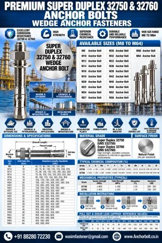 Super Duplex Anchor Bolts

Super Duplex Wedge Anchors

Super Duplex Concrete Anchor Bolts

Super Duplex Mechanical Anchors

Super Duplex Expansion Anchors

Super Duplex Through Bolts product image