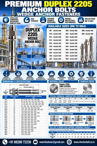 Duplex 2205 Anchor Bolts

Duplex 2205 Wedge Anchors

Duplex 2205 Concrete Anchor Bolts

Duplex 2205 Mechanical Anchors

Duplex 2205 Expansion Anchors

Duplex 2205 Through Bolts product image