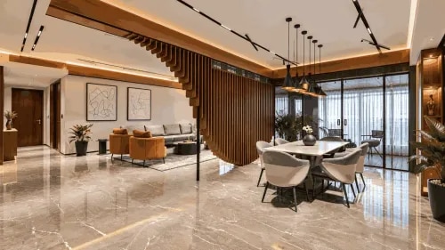 Wooden Slat Partition with Decorative Ceiling Feature | Adyar  product image