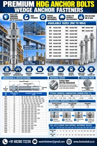 HDG Anchor Bolts

HDG Wedge Anchors

HDG Concrete Anchor Bolts

HDG Mechanical Anchors

HDG Expansion Anchors

HDG Through Bolts

HDG Heavy Duty Anchor Fasteners

HDG Structural Anchor Bolts

HDG Foundation Bolts product image