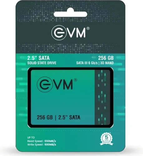 EVM 256GB SATA SSD 2.5-Inch | High-Speed Solid State Drive for Laptop & Desktop | 5-Year Warranty product image