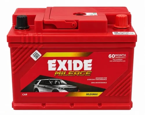 EXIDE CAR BATTERY MILEAGE (MLDIN60) product image